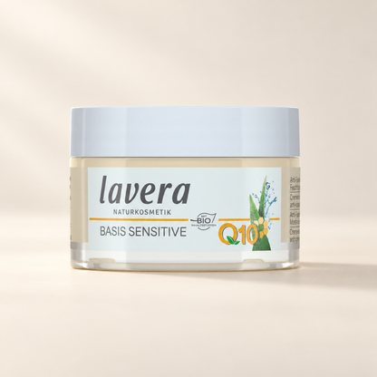 Lavera Basis Sensitive Q10 Anti-Ageing Moisturising Cream 50ml — product packaging, image 1