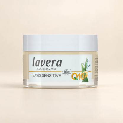 Lavera Basis Sensitive Q10 Anti-Ageing Moisturising Cream 50ml — product packaging, image 4