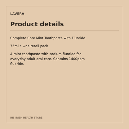 Lavera Complete Care Mint Toothpaste with Fluoride – 75ml: product details