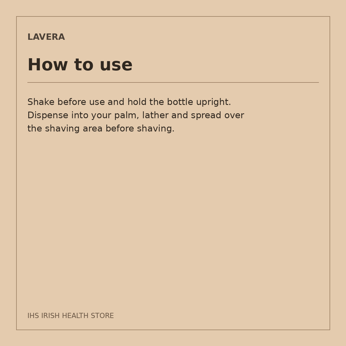 Lavera Men Sensitiv Gentle Shaving Foam – 150ml: how to use