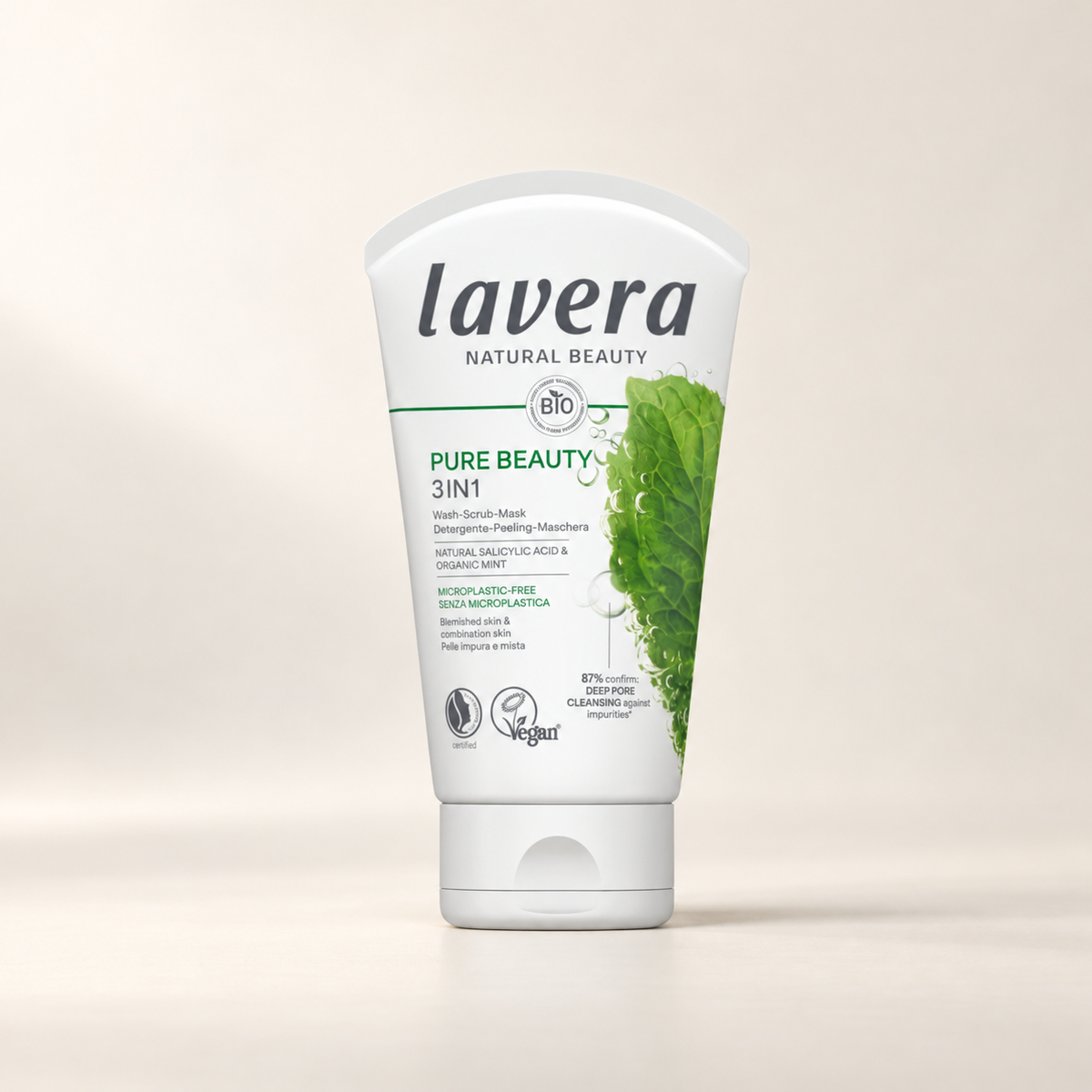 Lavera Pure Beauty 3in1 Wash Scrub Mask 125ml – product packaging