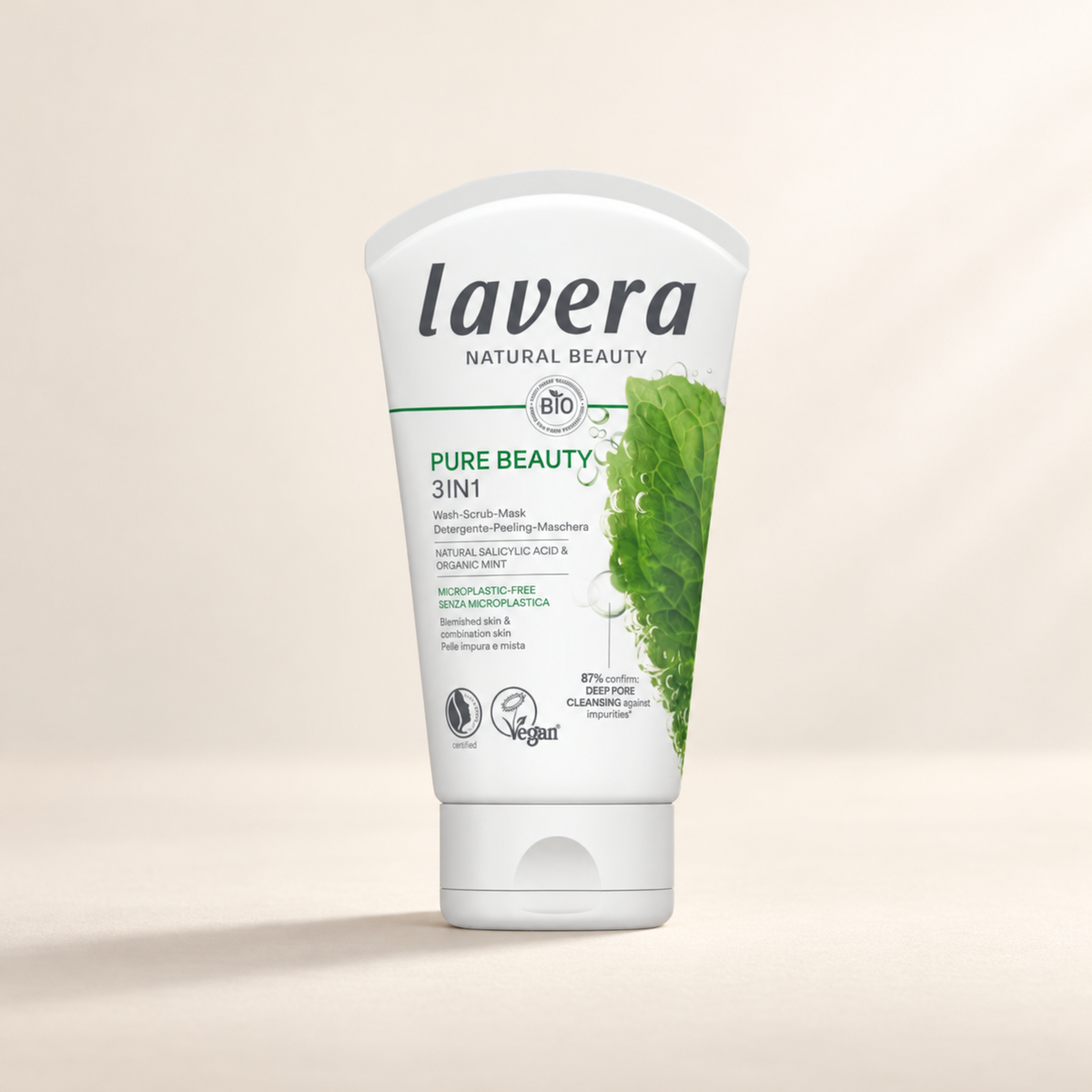 Lavera Pure Beauty 3in1 Wash Scrub Mask 125ml – product packaging