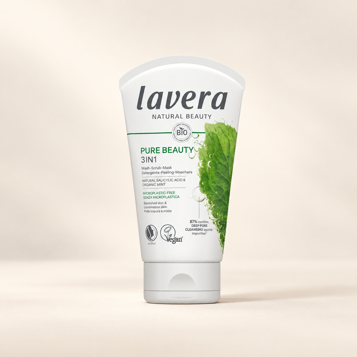 Lavera Pure Beauty 3in1 Wash Scrub Mask 125ml – product packaging