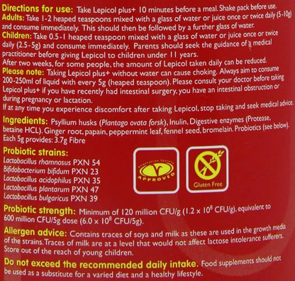 Lepicol Plus Digestive Enzymes Powder 180g Container