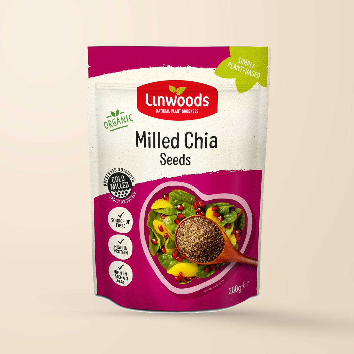 Linwoods Organic Milled Chia Seeds – 200g authentic product packaging