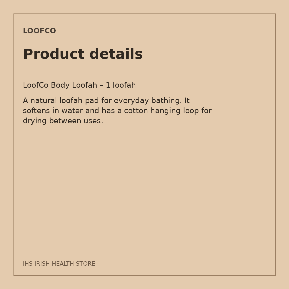 LoofCo Body Loofah – 1 loofah: product details