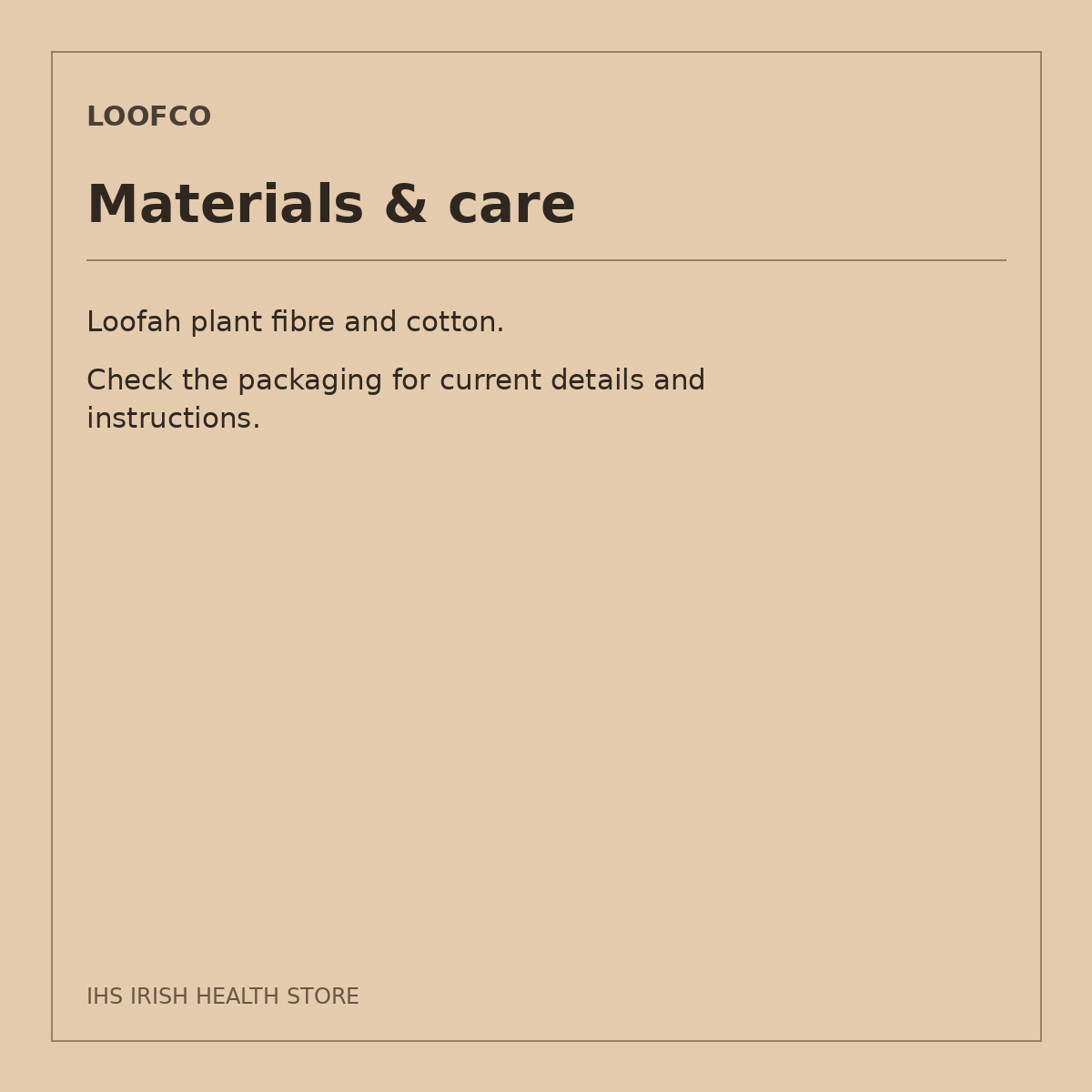 LoofCo Body Loofah – 1 loofah: materials & care