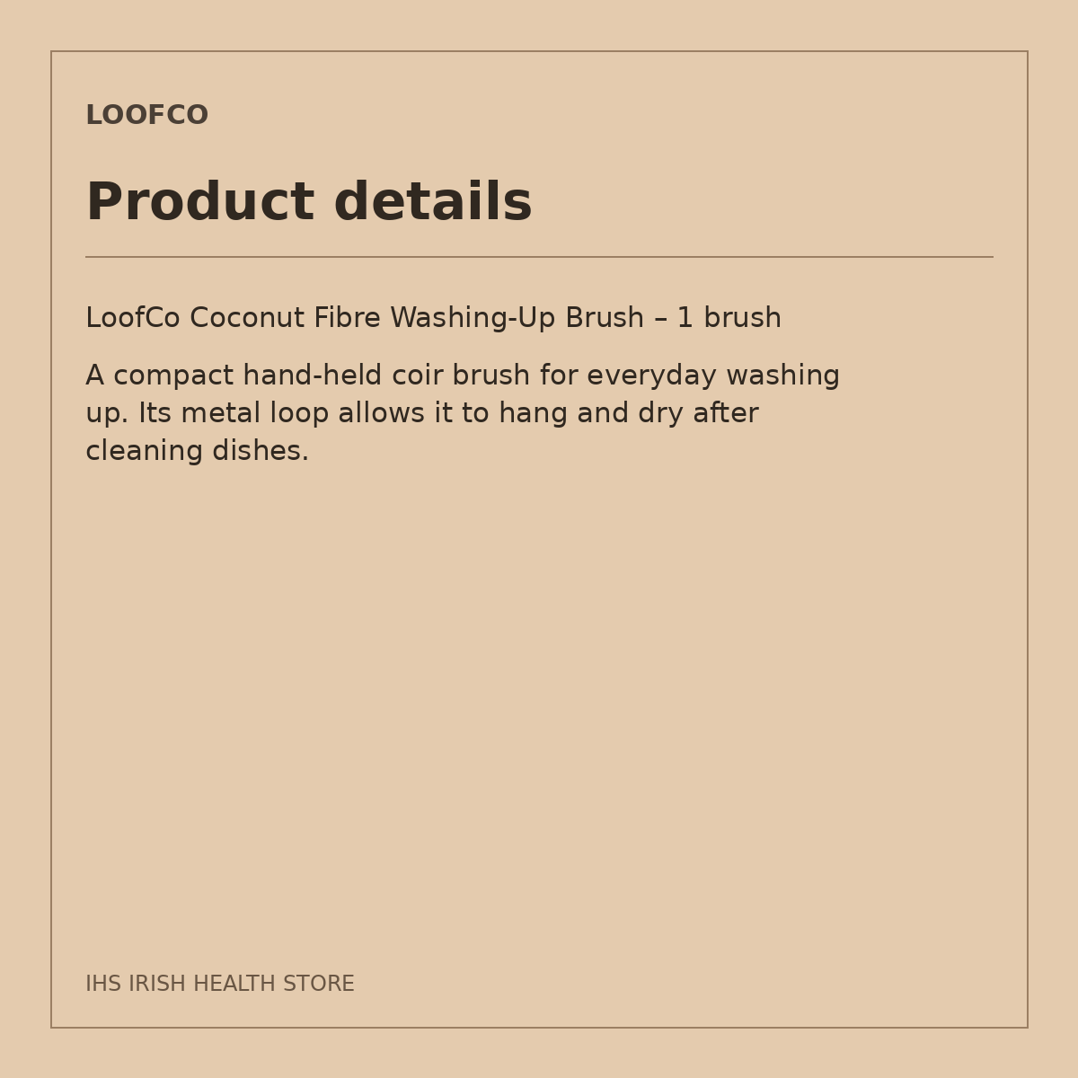 LoofCo Coconut Fibre Washing-Up Brush – 1 brush: product details