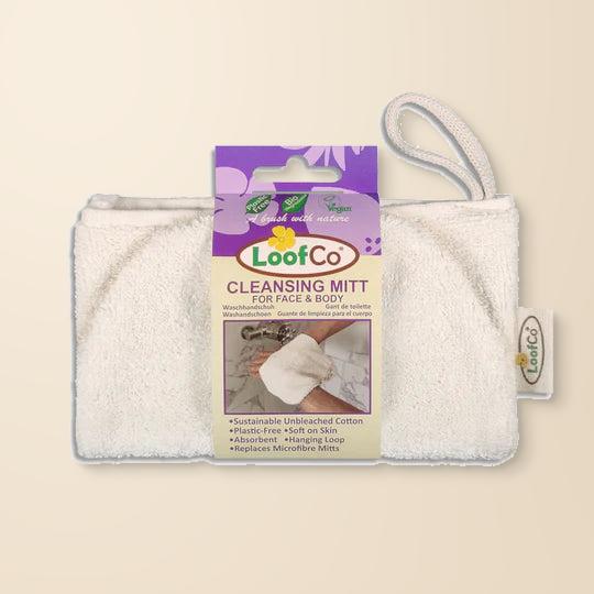LoofCo Cotton Cleansing Mitt – 1 mitt authentic product packaging