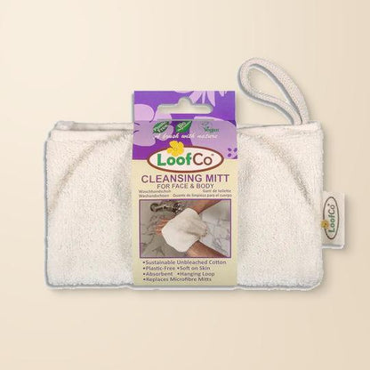 LoofCo Cotton Cleansing Mitt – 1 mitt authentic product packaging