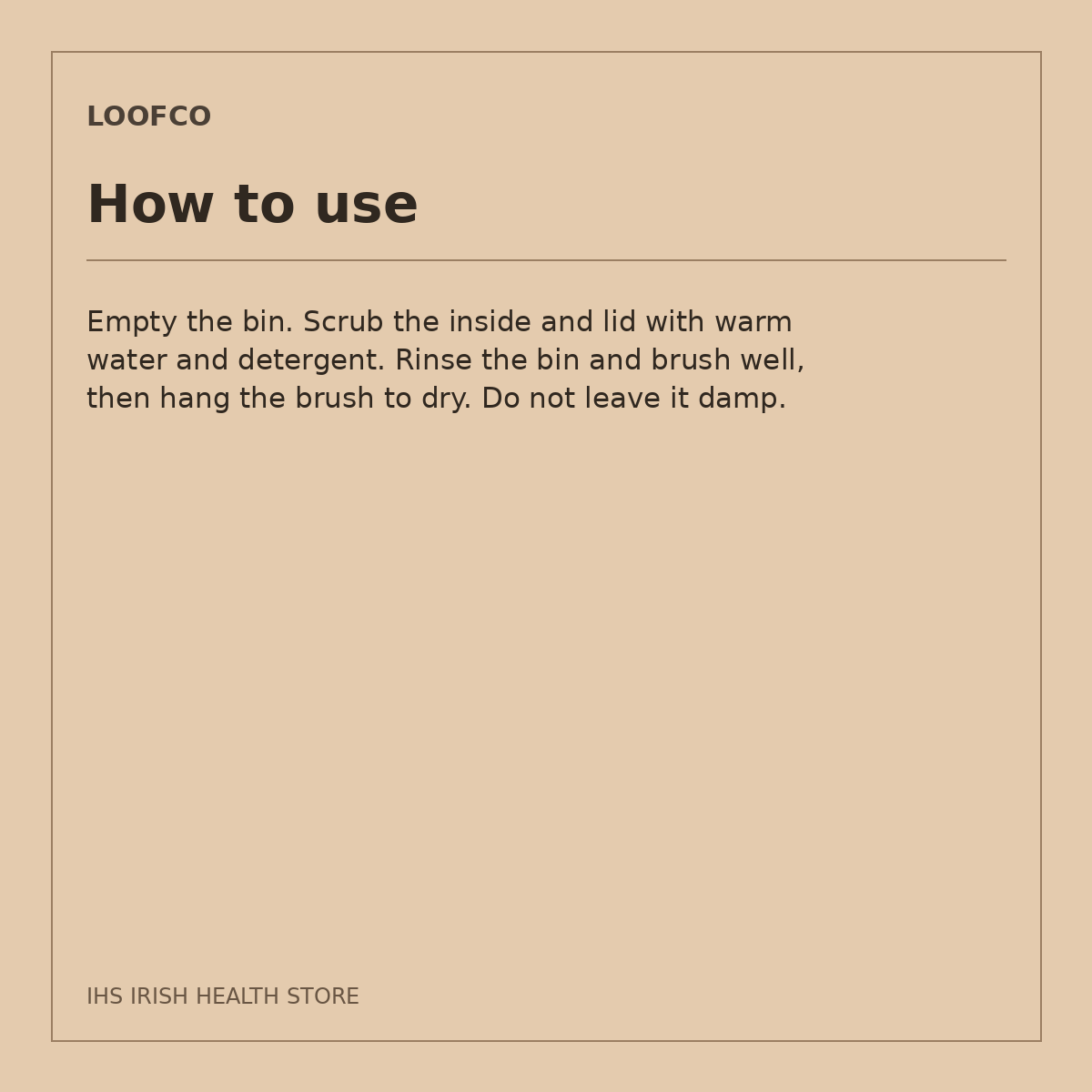 LoofCo Household Bin Brush – 1 brush: how to use