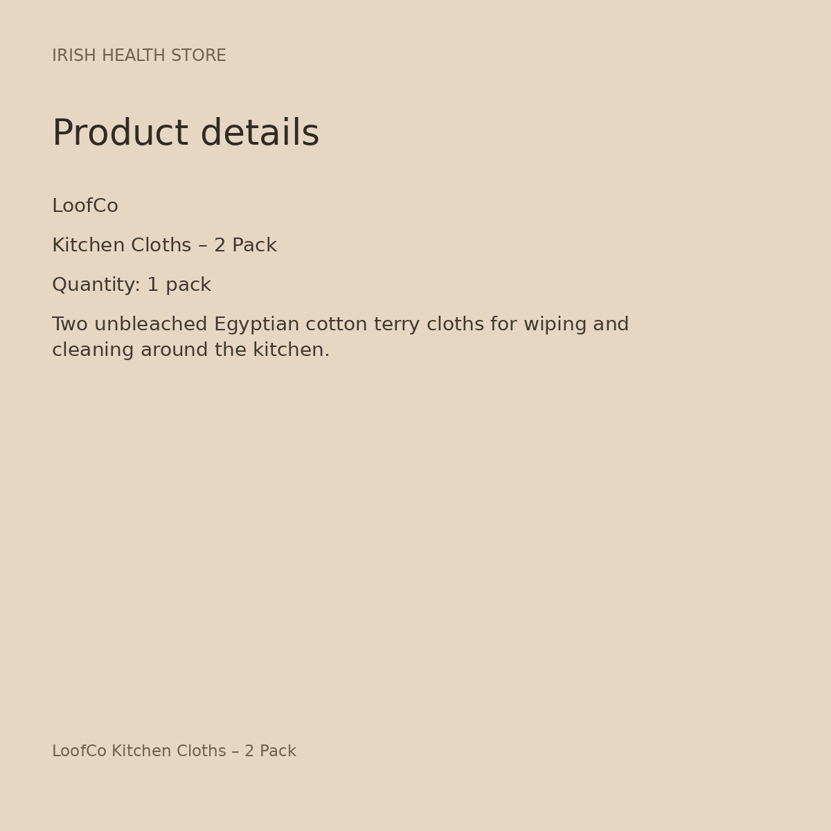 LoofCo Kitchen Cloths – 2 Pack product details