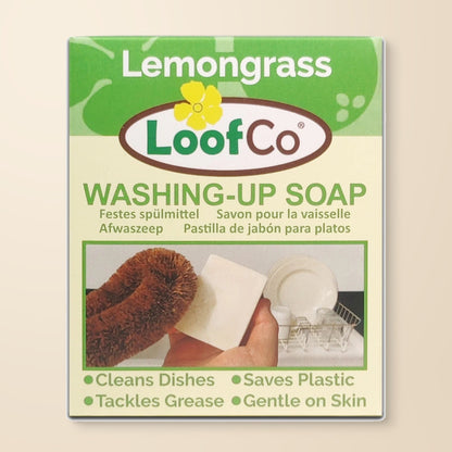 LoofCo Lemongrass Washing-Up Soap Bar – 100g authentic product packaging