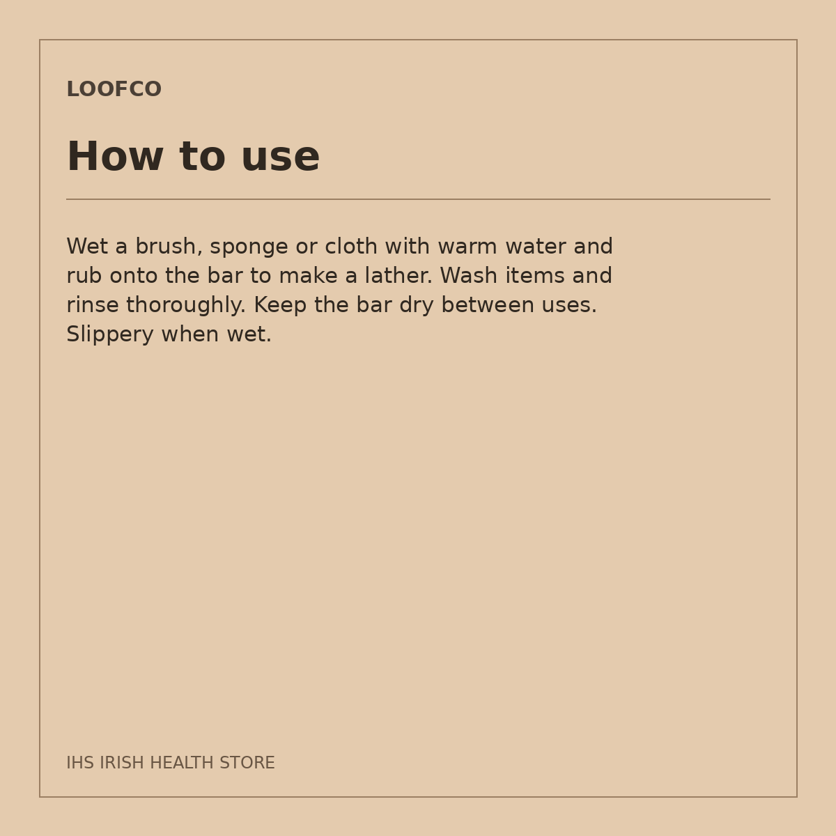LoofCo Lemongrass Washing-Up Soap Bar – 100g: how to use