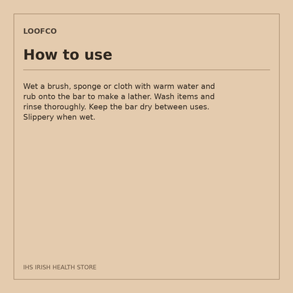 LoofCo Lemongrass Washing-Up Soap Bar – 100g: how to use