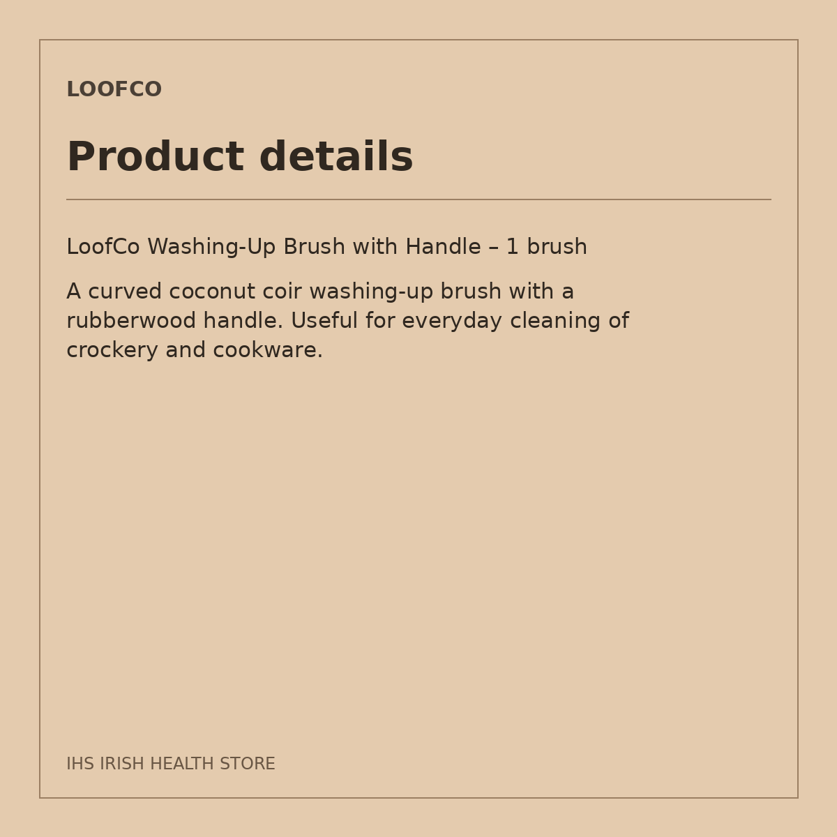 LoofCo Washing-Up Brush with Handle – 1 brush: product details