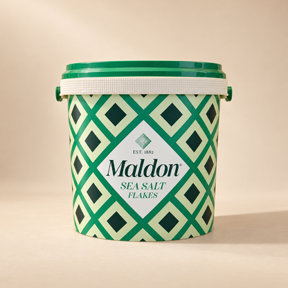 Maldon Sea Salt Flakes 1.4kg current green patterned tub