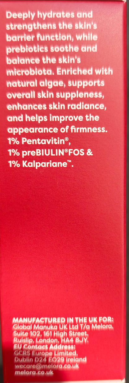 Red product box with white text on a dark background