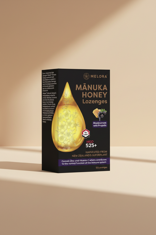 Melora Manuka Honey and Propolis Blackcurrant Lozenges Case 6 x 50g