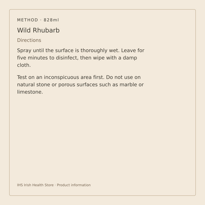 Method Anti-bac All Purpose Cleaner – Wild Rhubarb 828ml – directions and surface compatibility