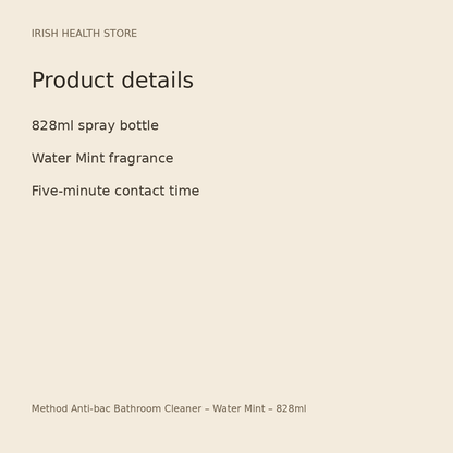 Method Anti-bac Bathroom Cleaner – Water Mint – 828ml product details