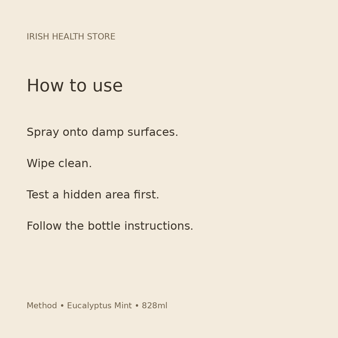 Method Bathroom Cleaner Eucalyptus Mint 828ml — directions for use