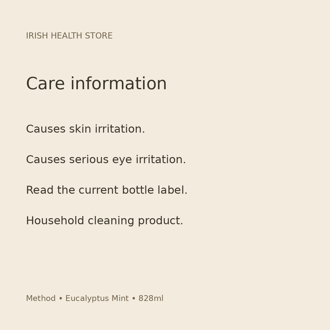 Method Bathroom Cleaner Eucalyptus Mint 828ml — care information