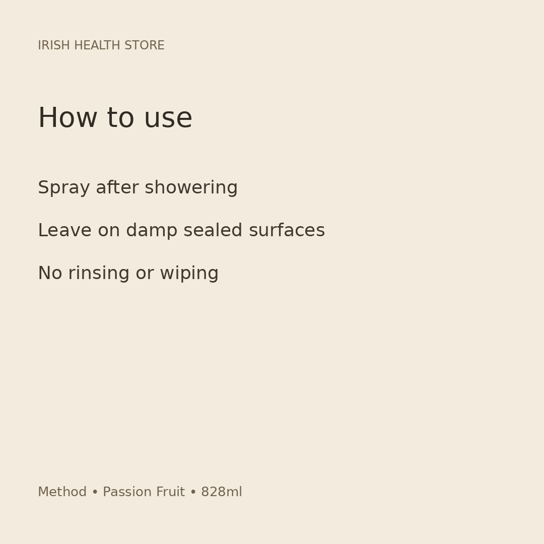 Method Passion Fruit shower cleaner directions