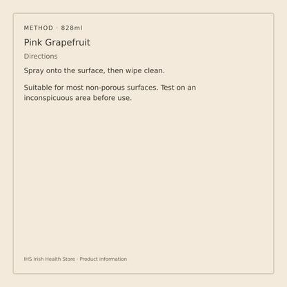 Method Multi-Surface Cleaner – Pink Grapefruit 828ml – directions and surface compatibility