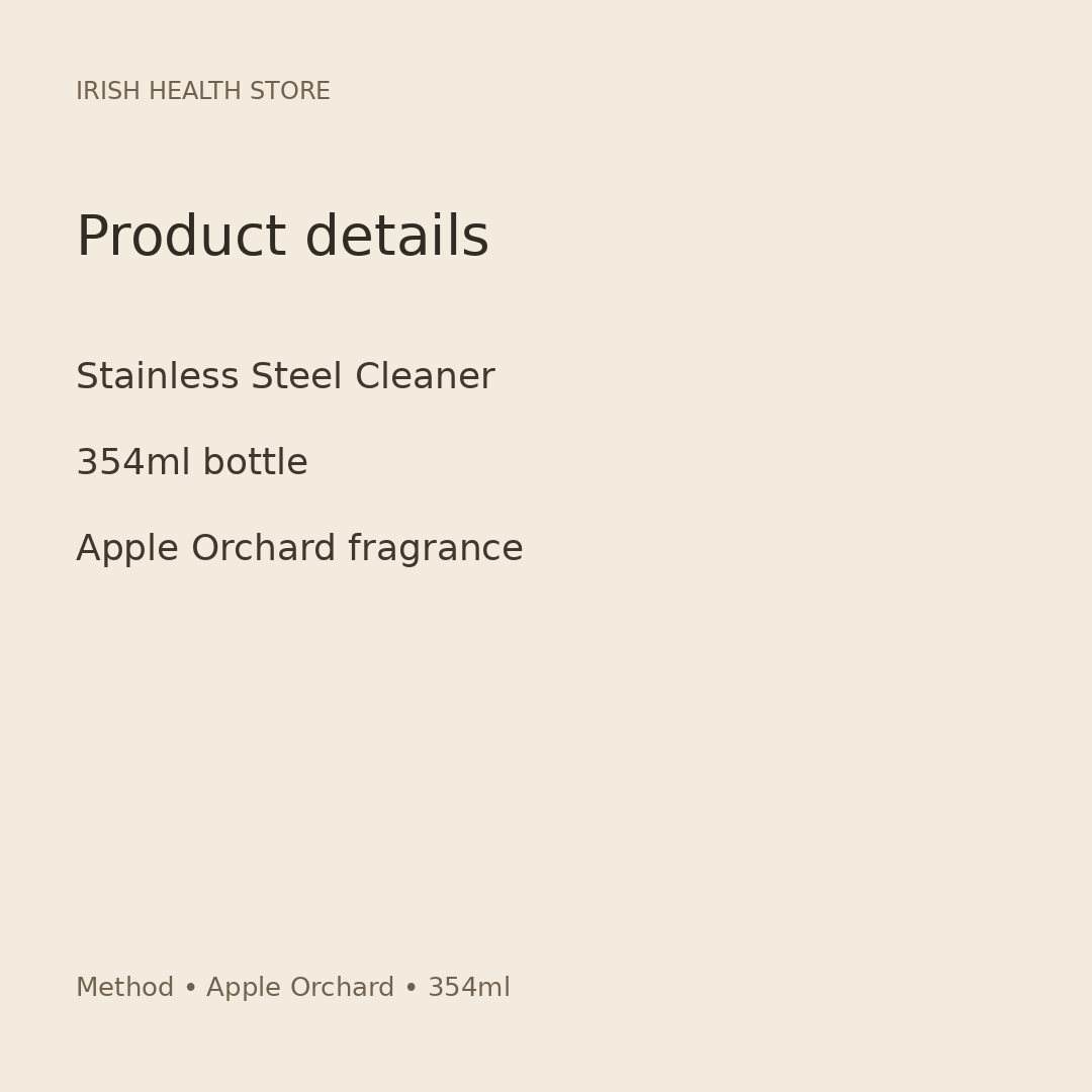 Method Stainless Steel Cleaner – Apple Orchard, 354ml product information