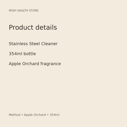 Method Stainless Steel Cleaner – Apple Orchard, 354ml product information