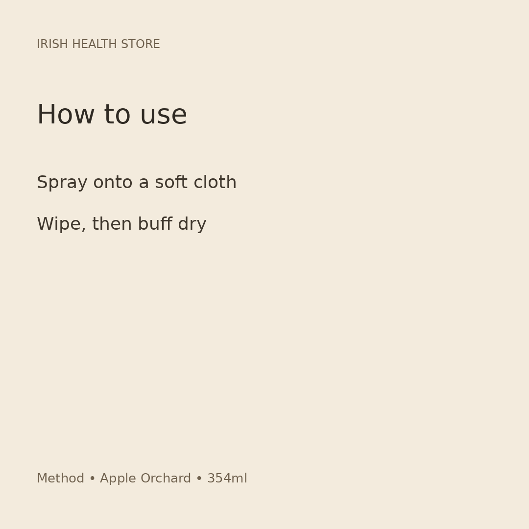 Method Stainless Steel Cleaner – Apple Orchard, 354ml directions
