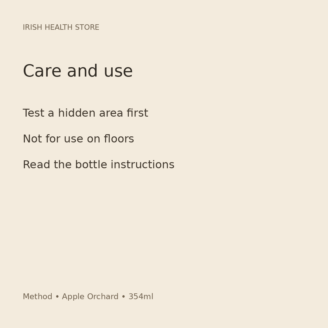 Method Stainless Steel Cleaner – Apple Orchard, 354ml care instructions