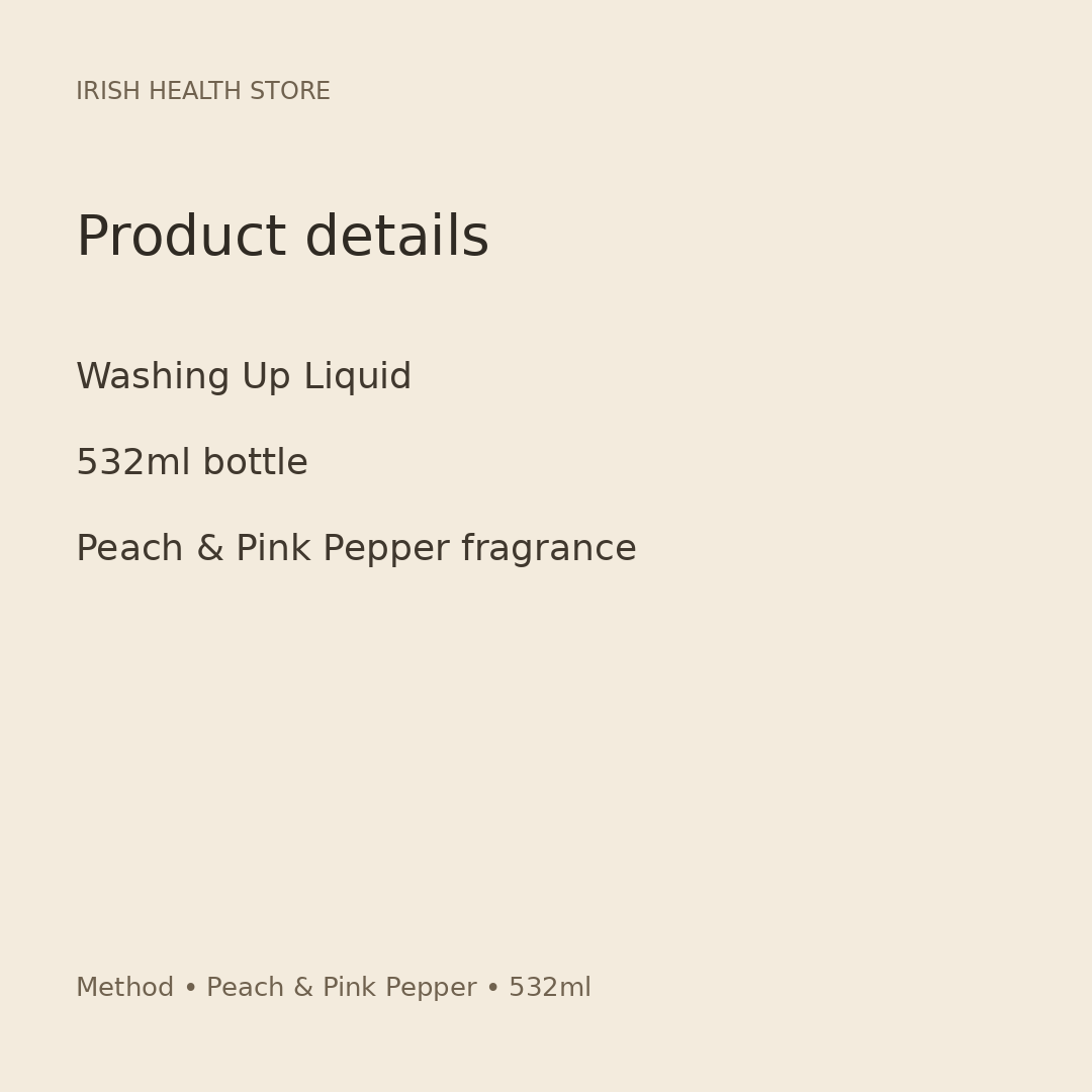 Method Washing Up Liquid – Peach & Pink Pepper, 532ml product information