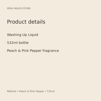 Method Washing Up Liquid – Peach & Pink Pepper, 532ml product information