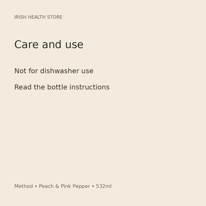 Method Washing Up Liquid – Peach & Pink Pepper, 532ml care instructions
