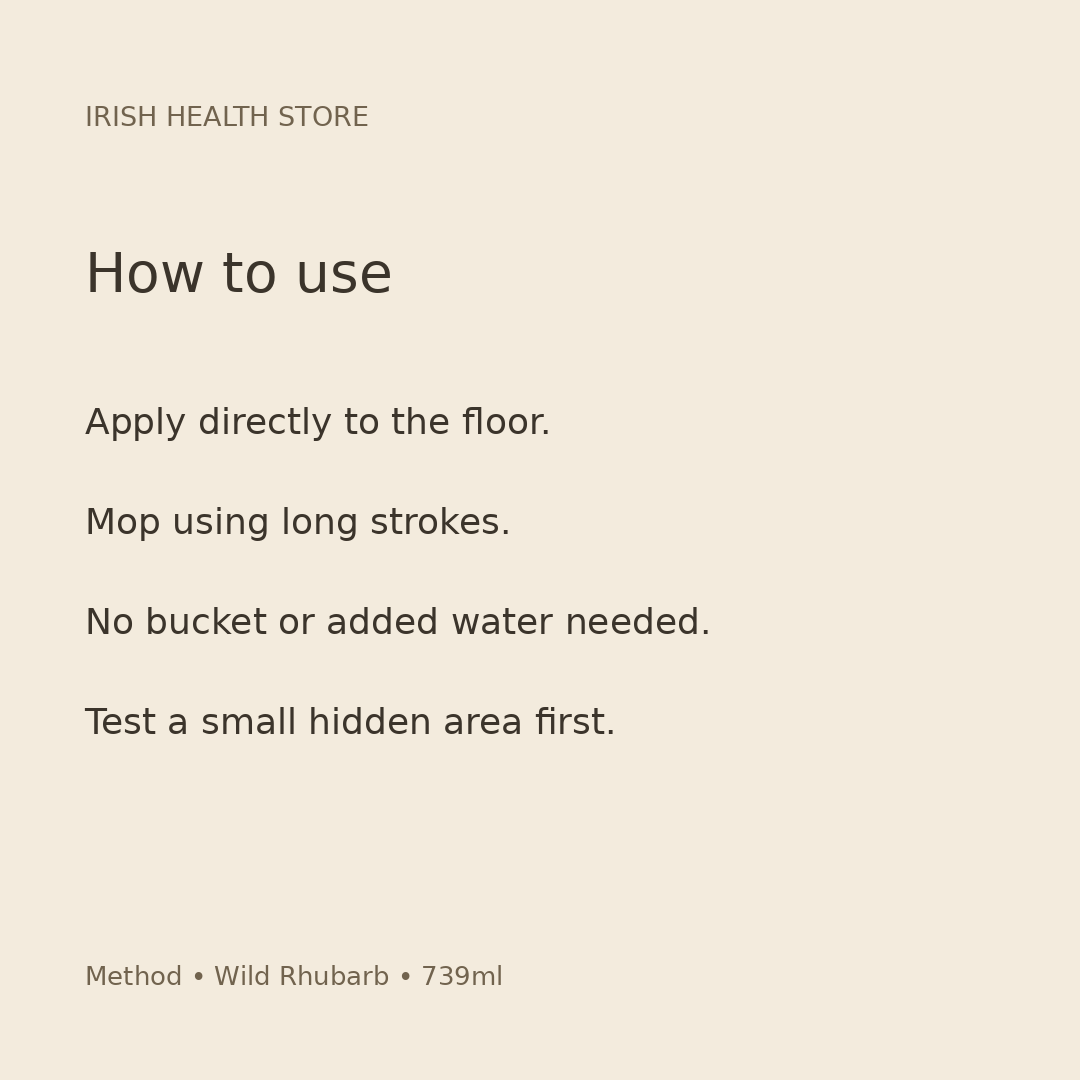 Method Wild Rhubarb floor cleaner directions