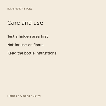 Method Wood Polish – Almond, 354ml care instructions