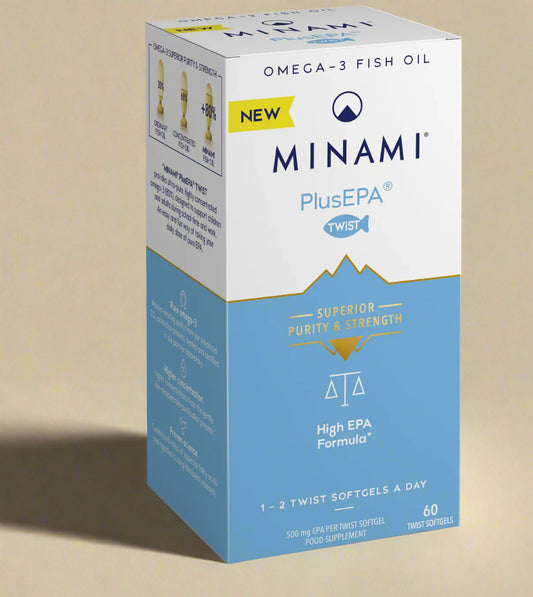 Front view of Minami PlusEPA Omega-3 60 Capsules box