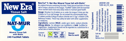 New Era No. 9 Nat. Mur. Mineral Cell Salt 240 Tablets — complete readable product label