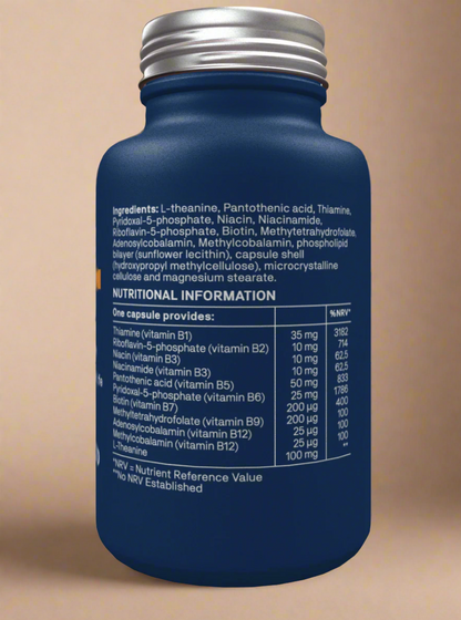 Natroceutics Activated B-Complex ingredients and vitamin quantities label