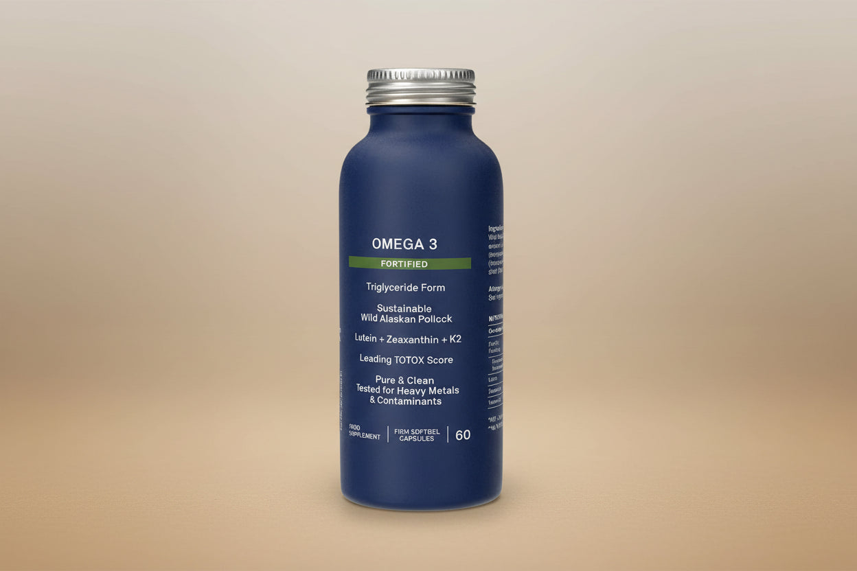 Natroceutics Omega 3 Fortified – 60 Capsules, featuring wild Alaskan fish oil, Lutemax 2020™, and K2Vital® 