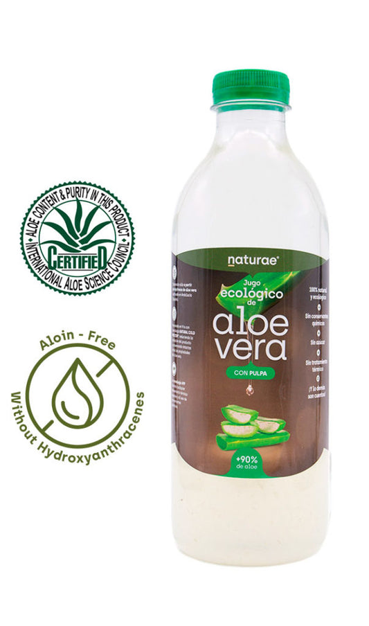 Naturae Organic Aloe Vera Juice with Pulp 1L Front Bottle