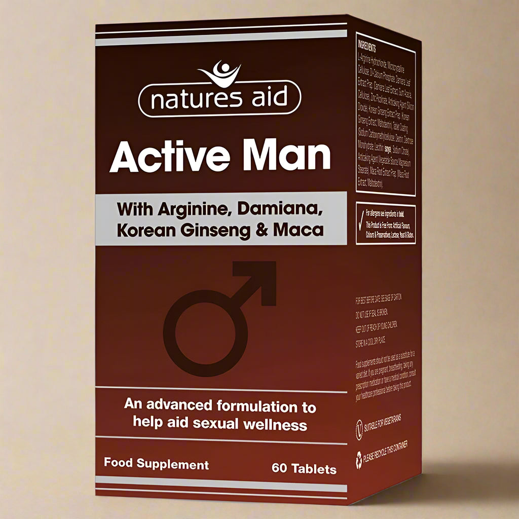 Natures Aid Active Man 60 Tablets supplement for male vitality