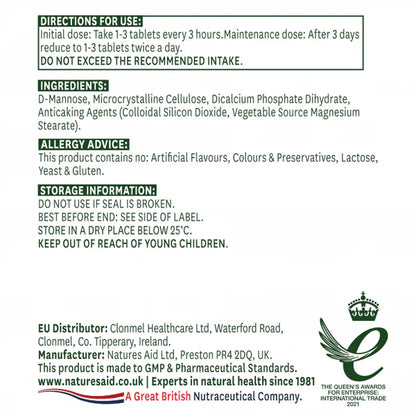 Natures Aid D-Mannose Tablets