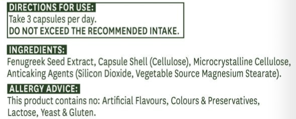 Product label with directions for use, ingredients, and allergy advice.
