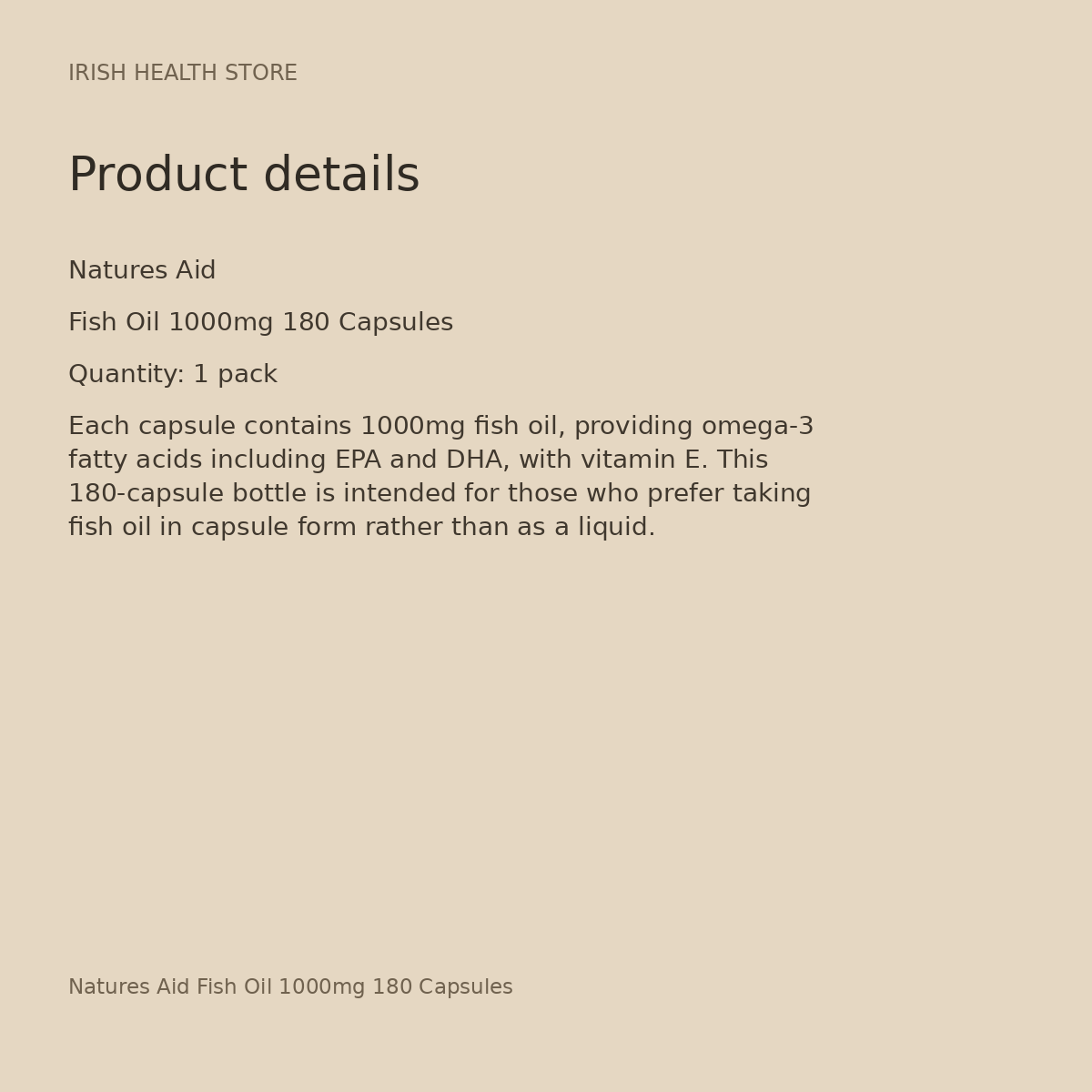 Natures Aid Fish Oil 1000mg 180 Capsules product details