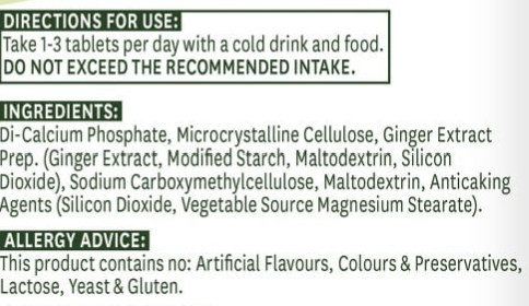 Product label with directions for use, ingredients, and allergy advice on a white background.