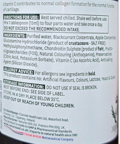 Close-up of a product label with text and ingredients listed.