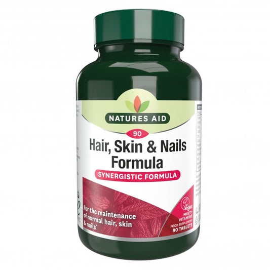 Natures Aid Hair Skin & Nails – 90 Tablets in vegan and allergen-free format